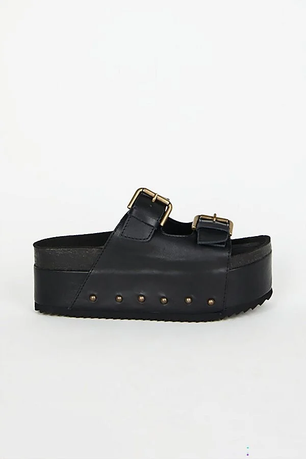 Intentionally Blank Cooper-2 Suede Platform Sandal in Black