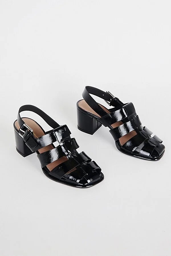 Intentionally Blank July Fisherman Sandal Heel in Black