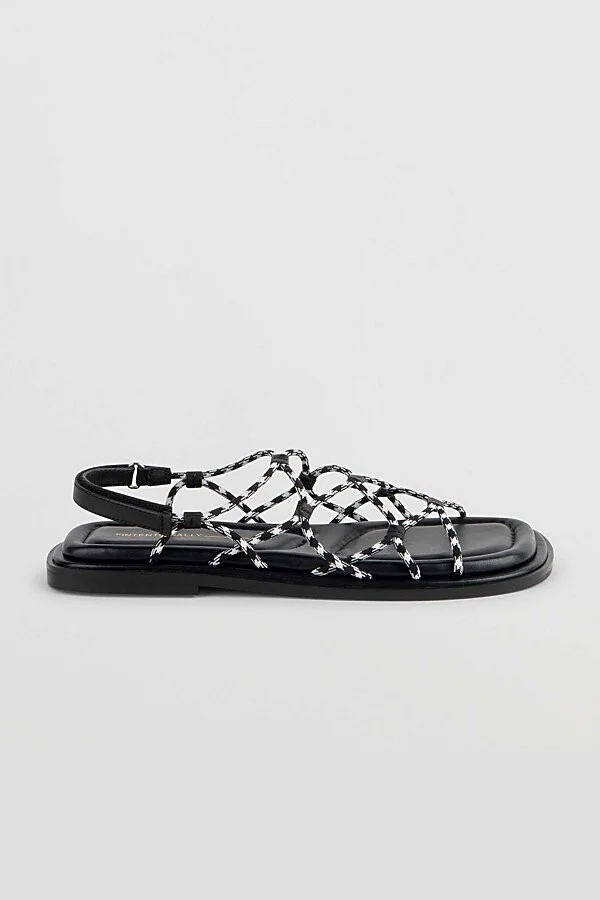 Intentionally Blank Lychee Elastic Sport Cord Flat Sandal in Blue - Image 7