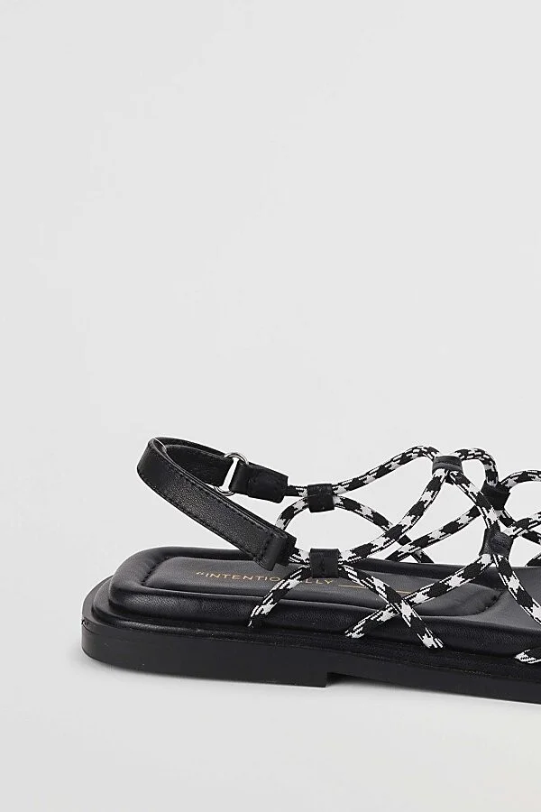 Intentionally Blank Lychee Elastic Sport Cord Flat Sandal in Blue - Image 9