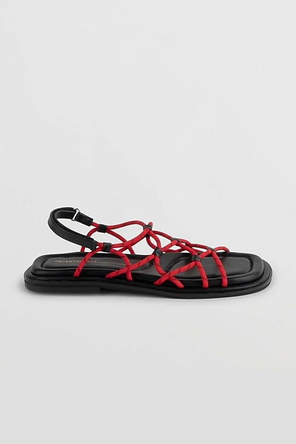 Intentionally Blank Lychee Elastic Sport Cord Flat Sandal in Blue - Image 11