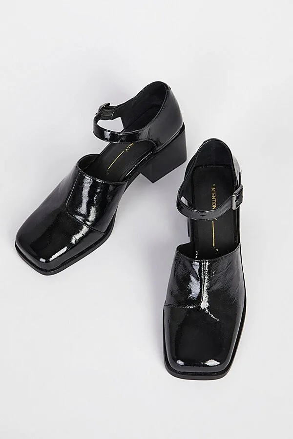 Intentionally Blank Marty Heeled Mary Jane in Black