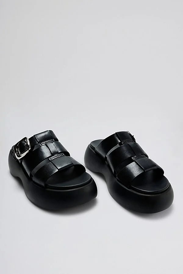 Intentionally Blank Nell Platform Fisherman Sandal in Black - Image 2