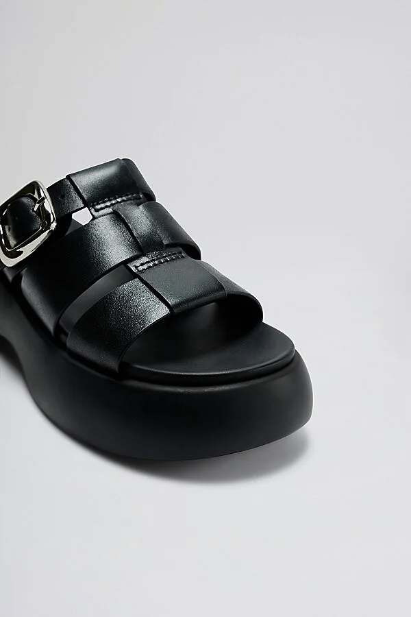 Intentionally Blank Nell Platform Fisherman Sandal in Black - Image 4