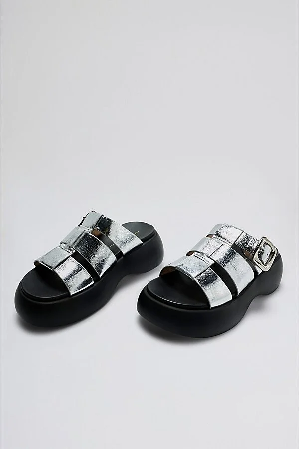 Intentionally Blank Nell Platform Fisherman Sandal in Black - Image 6