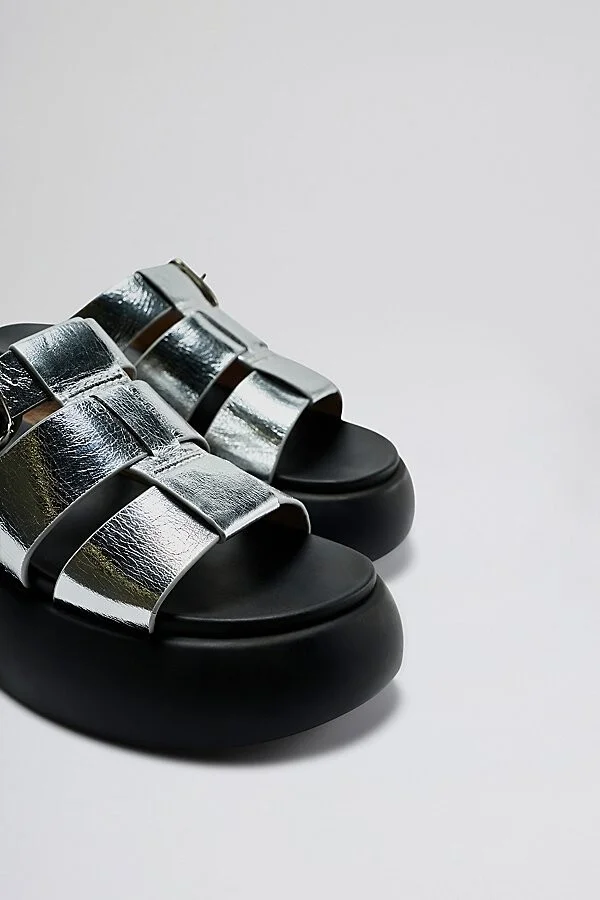 Intentionally Blank Nell Platform Fisherman Sandal in Black - Image 8