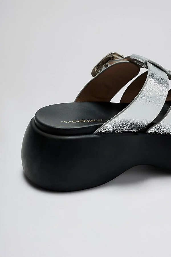 Intentionally Blank Nell Platform Fisherman Sandal in Black - Image 9