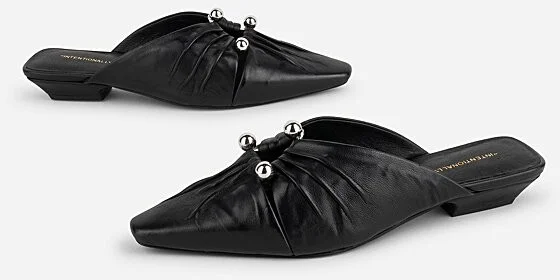 Intentionally Blank Noah Pierced Mule in Black - Image 3