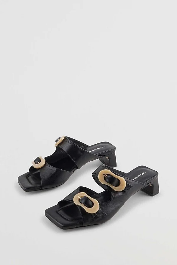 Intentionally Blank Nora Square Toe Heeled Sandal in Black - Image 4