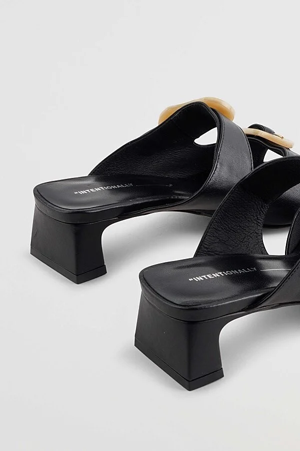 Intentionally Blank Nora Square Toe Heeled Sandal in Black - Image 5