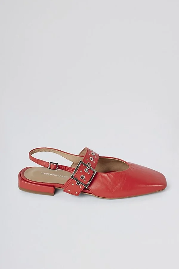 Intentionally Blank Pearl Slingback Ballet Flat in Cherry