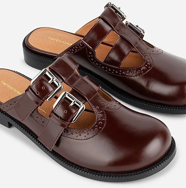 Intentionally Blank Varsity Brogue Mary Jane Mule in Black - Image 8