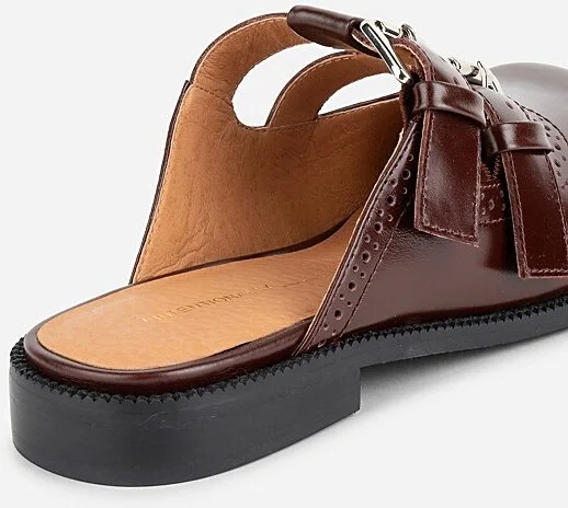 Intentionally Blank Varsity Brogue Mary Jane Mule in Black - Image 9