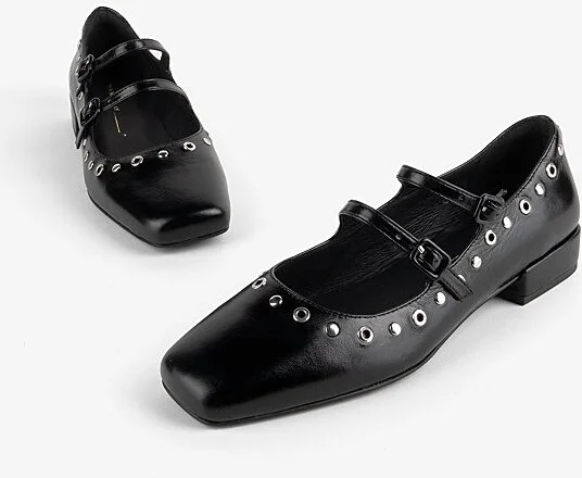 Intentionally Blank Venezuela Double Strap Mary Jane Shoe in Black - Image 2