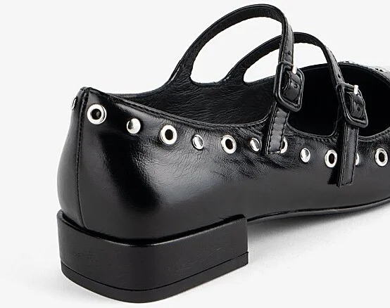 Intentionally Blank Venezuela Double Strap Mary Jane Shoe in Black - Image 4