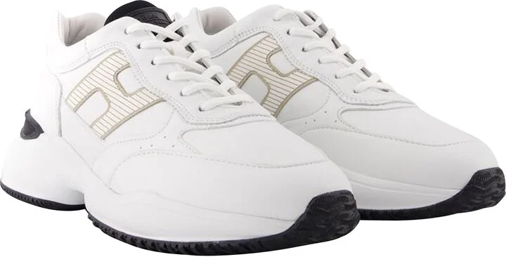 Interaction Allacciato H Laser Sneakers in White Canvas