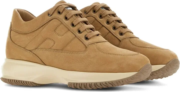Interactive lace-up leather sneakers - Image 2