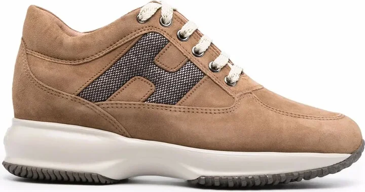 Interactive low-top suede sneakers