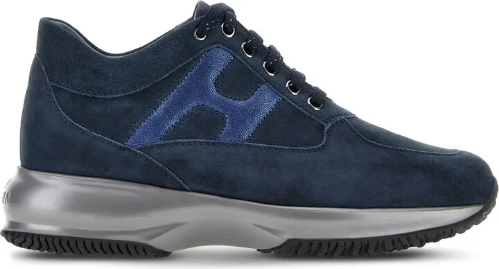 Interactive low-top suede sneakers