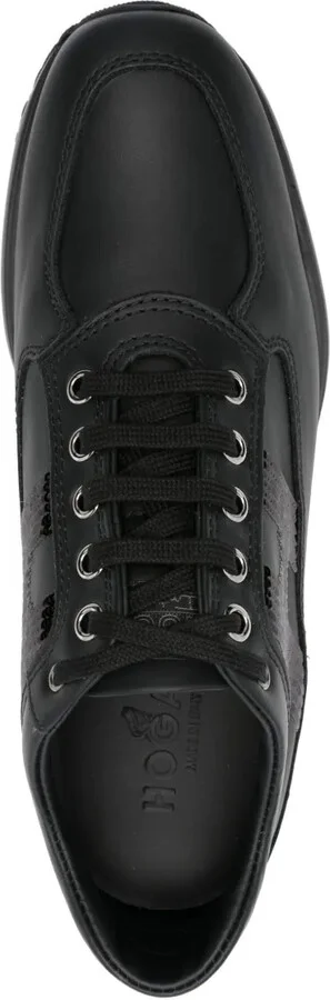 Interactive sequin-panel leather trainers - Image 4
