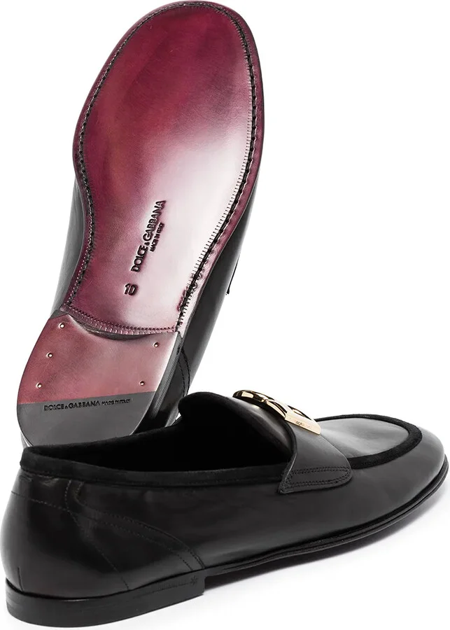 Interlocking DG-plaque leather loafers - Image 2