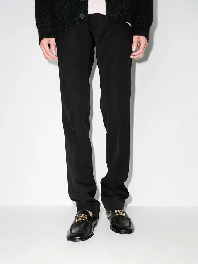 Interlocking DG-plaque leather loafers - Image 3