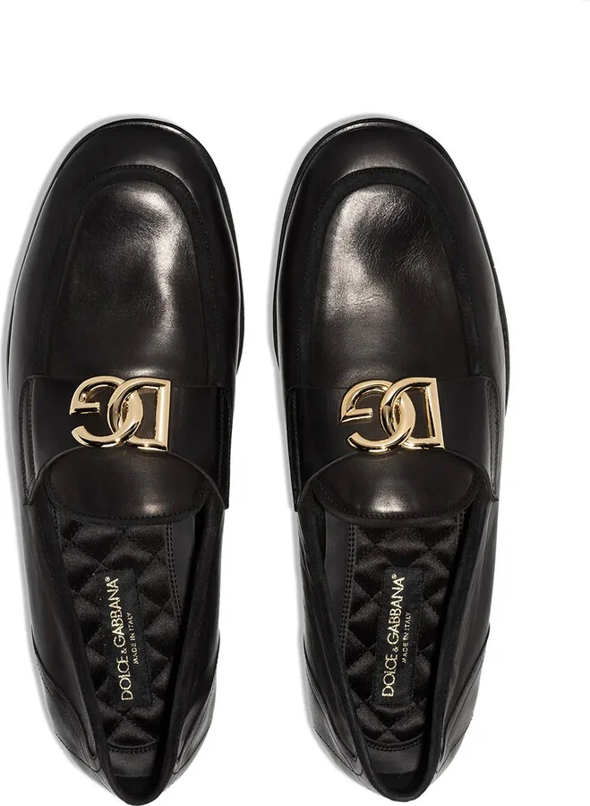 Interlocking DG-plaque leather loafers - Image 4