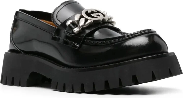 Interlocking G-chain leather loafers - Image 2