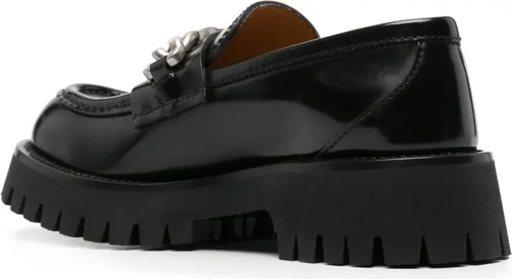 Interlocking G-chain leather loafers - Image 3