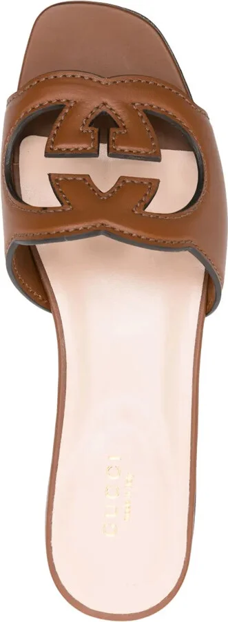 Interlocking G leather sandals - Image 4