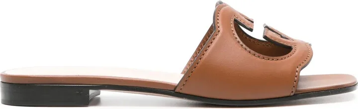 Interlocking G leather sandals