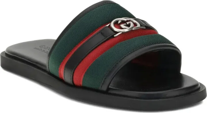 Interlocking G web-stripe sandals - Image 2
