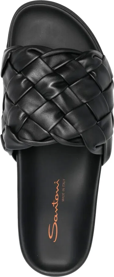 Interwoven-Design Calf-Leather Slides - Image 4