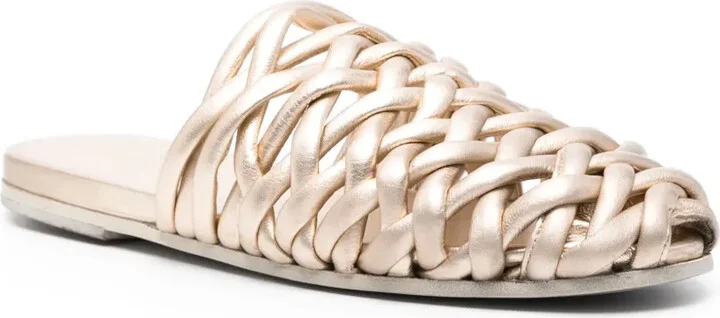 Interwoven-Design Leather Mules - Image 2