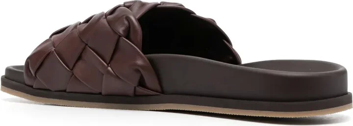 Interwoven-Design Leather Slides - Image 3