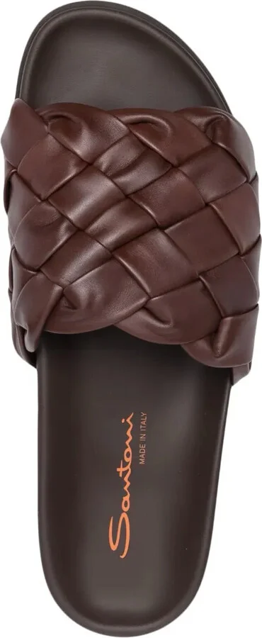 Interwoven-Design Leather Slides - Image 4