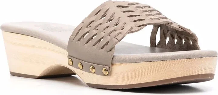 Interwoven-Detail Leather Clogs - Image 2