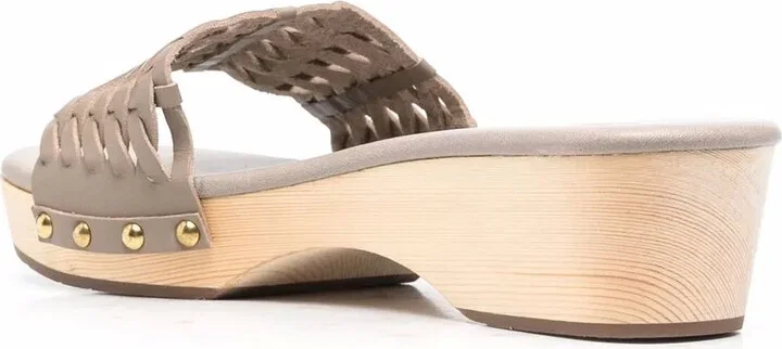 Interwoven-Detail Leather Clogs - Image 3