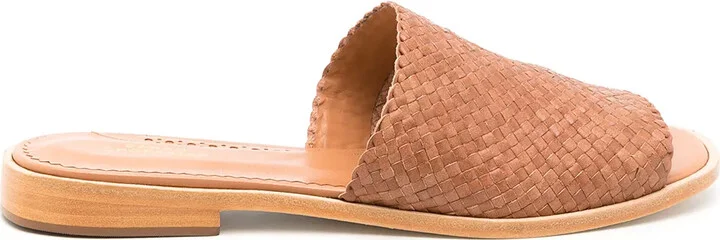 Interwoven Flat Leather Sandals