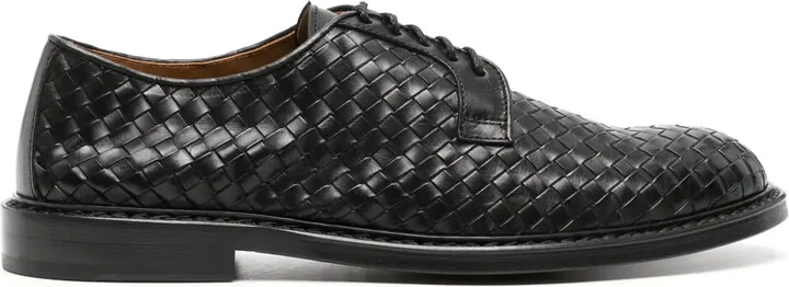 interwoven leather Derby shoes