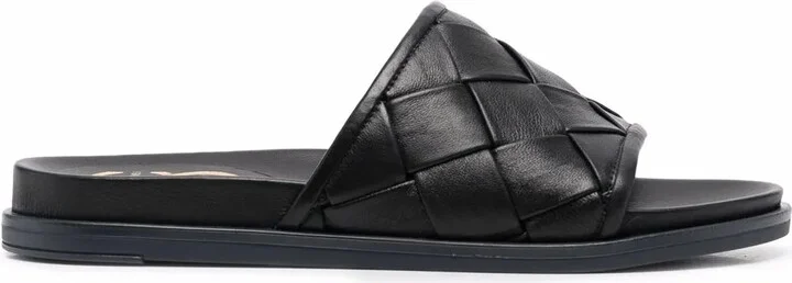 Interwoven Leather Sliders