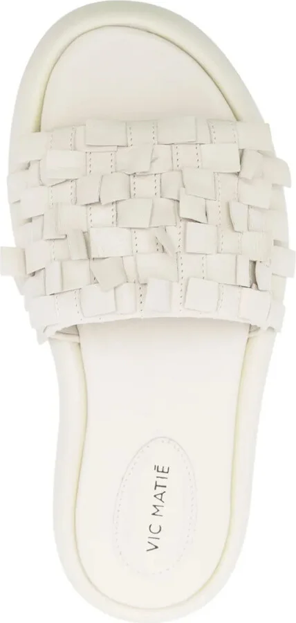 Interwoven Leather Slides - Image 4