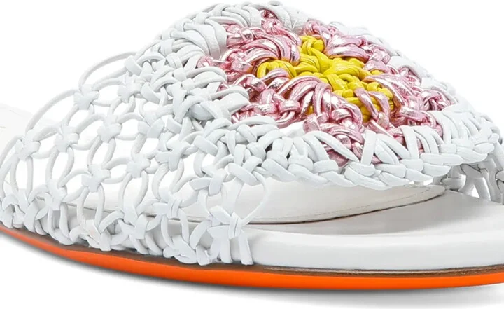 Interwoven Leather Slides - Image 5