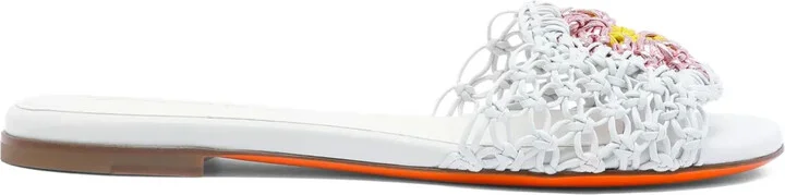 Interwoven Leather Slides