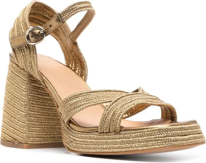 Interwoven Metallic Slingback Sandals - Image 2