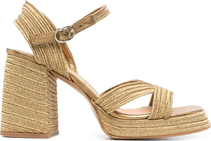 Interwoven Metallic Slingback Sandals