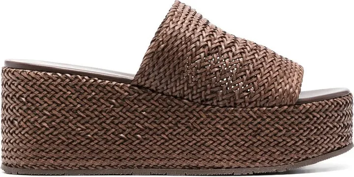 Interwoven Platform Wedge Sandals