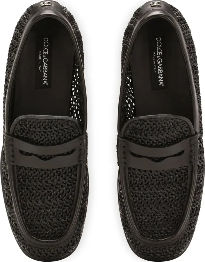 Interwoven Raffia Penny Loafers - Image 4