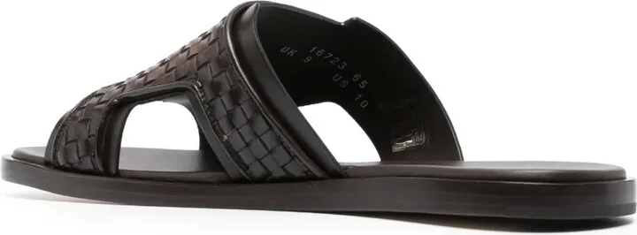 Interwoven-Strap Flat Leather Sandals - Image 3