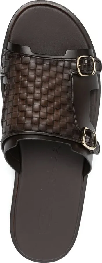 Interwoven-Strap Flat Leather Sandals - Image 4